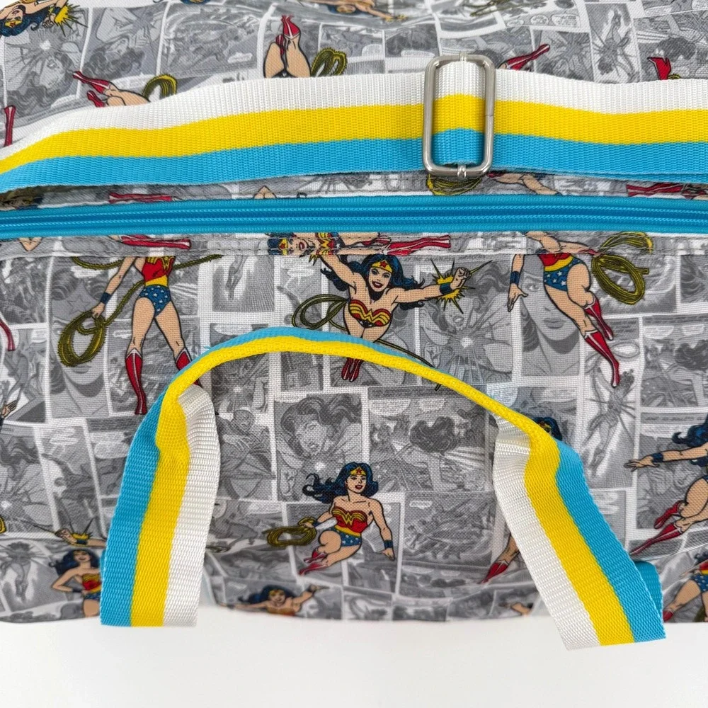 POTTERY BARN KIDS Wonder Woman DC Comics Duffle Bag Grey Superhero Travel Bag